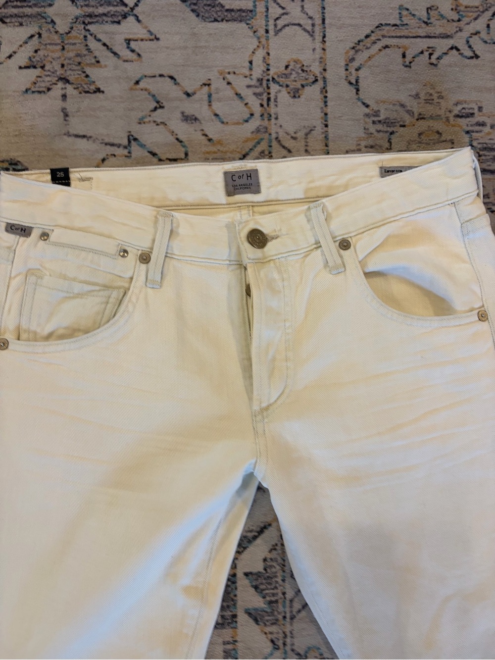 Citizens Of Humanity NWT 25 Emerson Slim Boyfriend Cream Denim Mid Rise - Picture 8 of 13